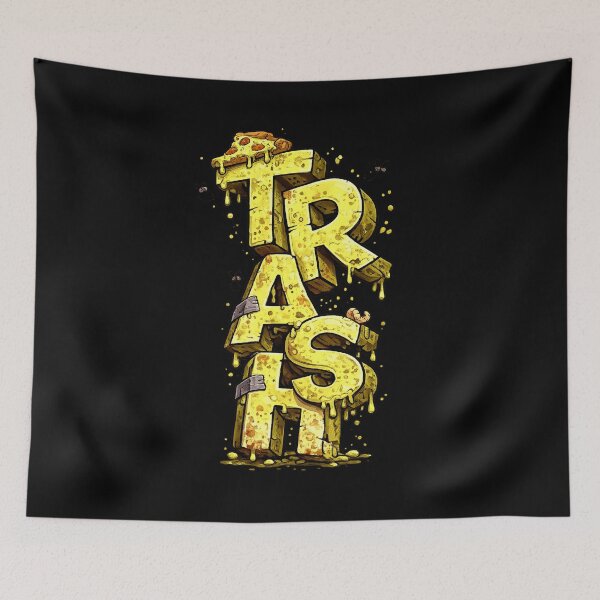 Item preview, Trash Culture Grunge Melting Cheese Pizza Typography designed and sold by snewen.