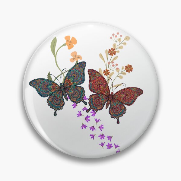 Item preview, Colorful Mandala Butterflies with Wildflowers – Boho Nature Art designed and sold by CHRISMARTE.