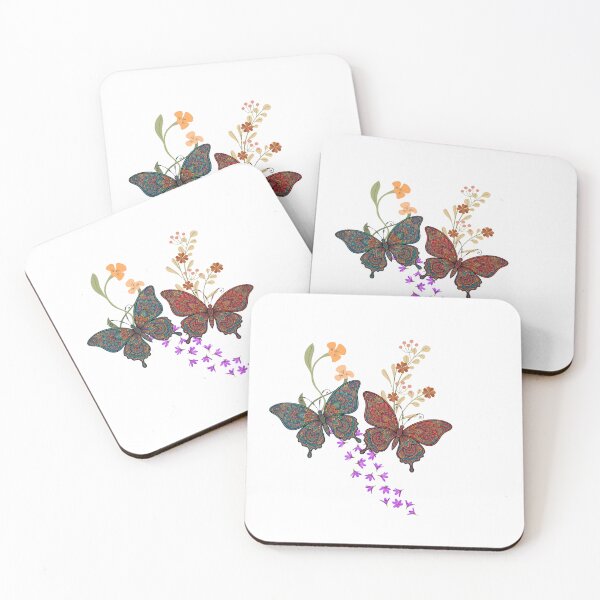 Item preview, Colorful Mandala Butterflies with Wildflowers – Boho Nature Art designed and sold by CHRISMARTE.