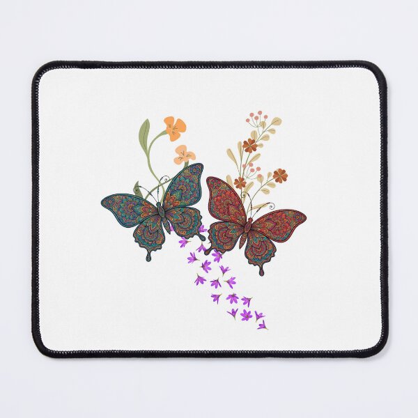 Item preview, Colorful Mandala Butterflies with Wildflowers – Boho Nature Art designed and sold by CHRISMARTE.