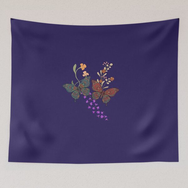 Item preview, Colorful Mandala Butterflies with Wildflowers – Boho Nature Art designed and sold by CHRISMARTE.