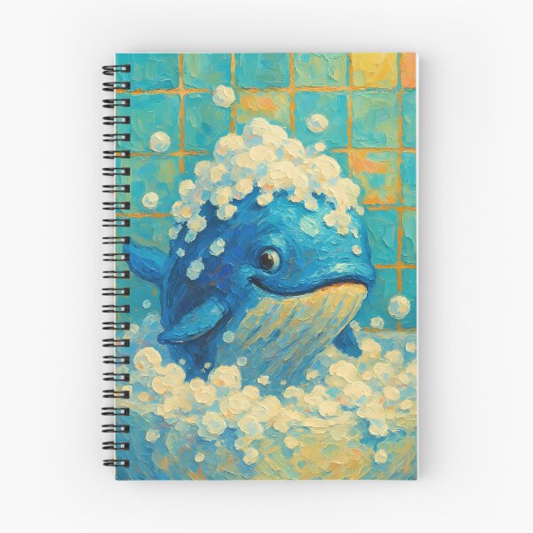 Item preview, Abstract Painting of Whimsical Whale Bath | Cute Playful Whale Illustration | Colorful Modern Coastal Bathroom Wall Art Print designed and sold by PaintedPixels01.