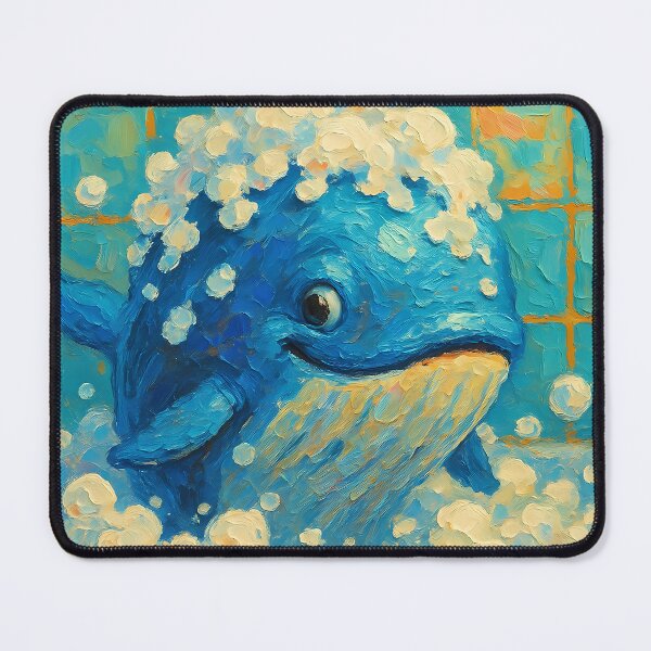 Item preview, Abstract Painting of Whimsical Whale Bath | Cute Playful Whale Illustration | Colorful Modern Coastal Bathroom Wall Art Print designed and sold by PaintedPixels01.