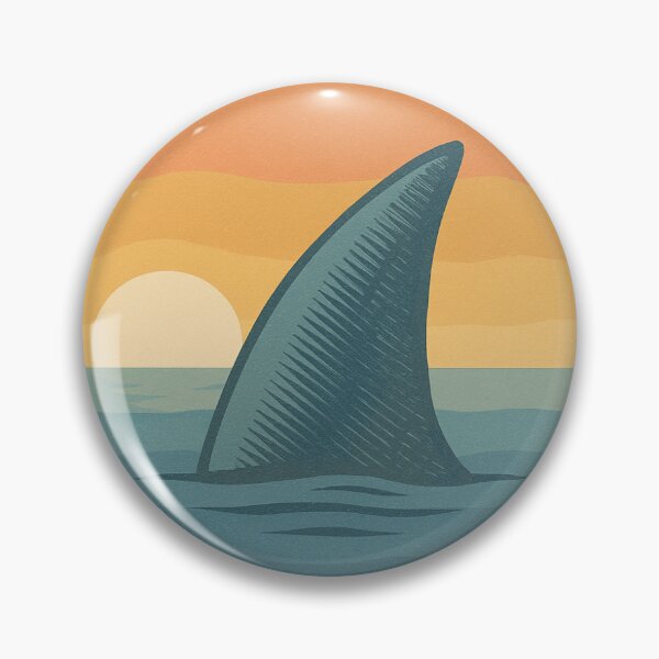 Item preview, RETRO DESIGN OF A SHARK FIN AND A SUNSET  designed and sold by MKTreasures.