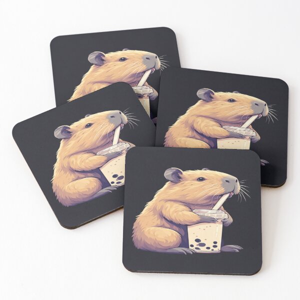 Item preview, Capybara drinking boba designed and sold by NDstudio.