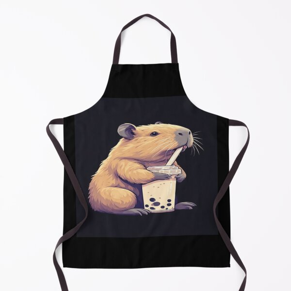 Item preview, Capybara drinking boba designed and sold by NDstudio.