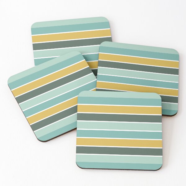 Item preview, Teal Mustard Stripe Pattern | Retro Horizontal Seamless Mid-Century Modern Geometric  designed and sold by Dino-Lune.