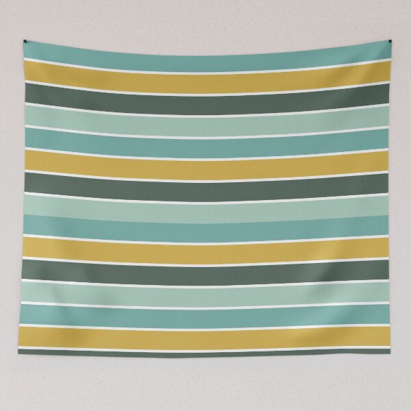Item preview, Teal Mustard Stripe Pattern | Retro Horizontal Seamless Mid-Century Modern Geometric  designed and sold by Dino-Lune.