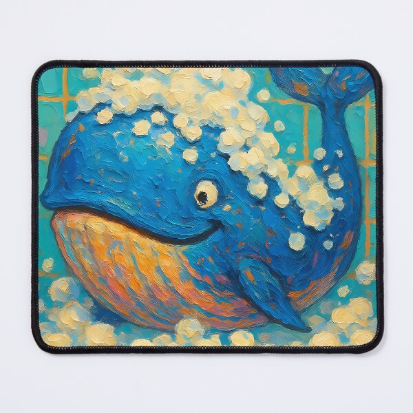 Item preview, Abstract Painting of Whimsical Whale Bath | Cute Playful Whale Illustration | Colorful Modern Coastal Bathroom Wall Art Print designed and sold by PaintedPixels01.