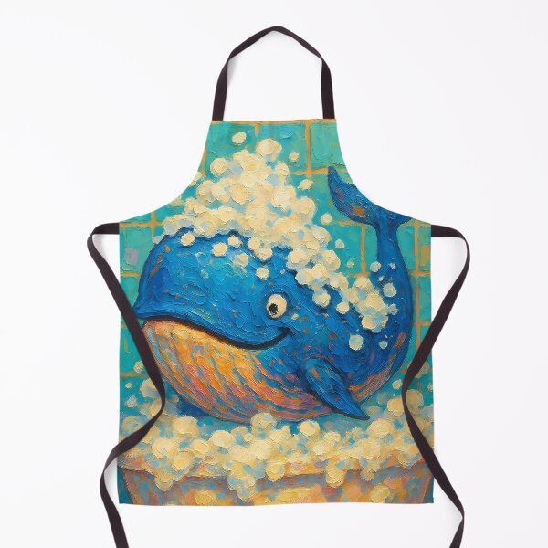 Item preview, Abstract Painting of Whimsical Whale Bath | Cute Playful Whale Illustration | Colorful Modern Coastal Bathroom Wall Art Print designed and sold by PaintedPixels01.