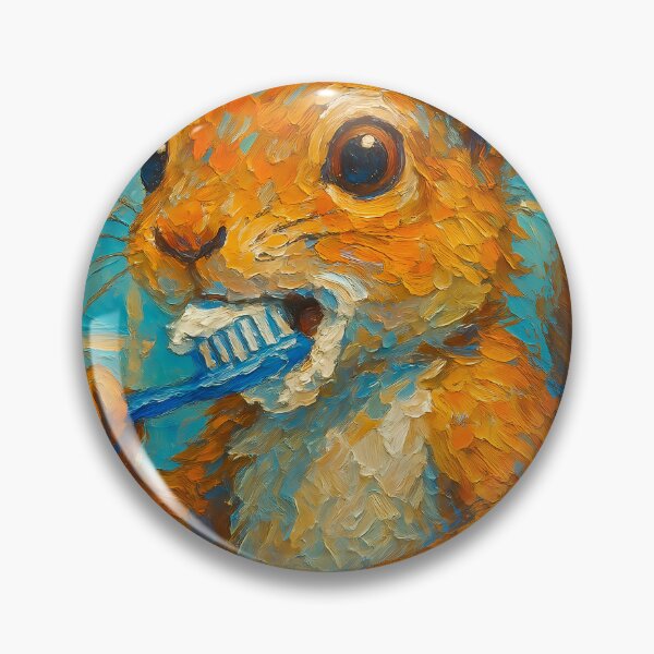 Item preview, Abstract Painting of Whimsical Squirrel Hygiene | Cute Playful Squirrel Illustration | Colorful Modern Kids Bathroom Wall Art Print designed and sold by PaintedPixels01.