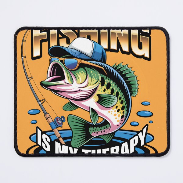 Item preview, Fishing Is My Therapy Bass Fish designed and sold by suechtmpoa.