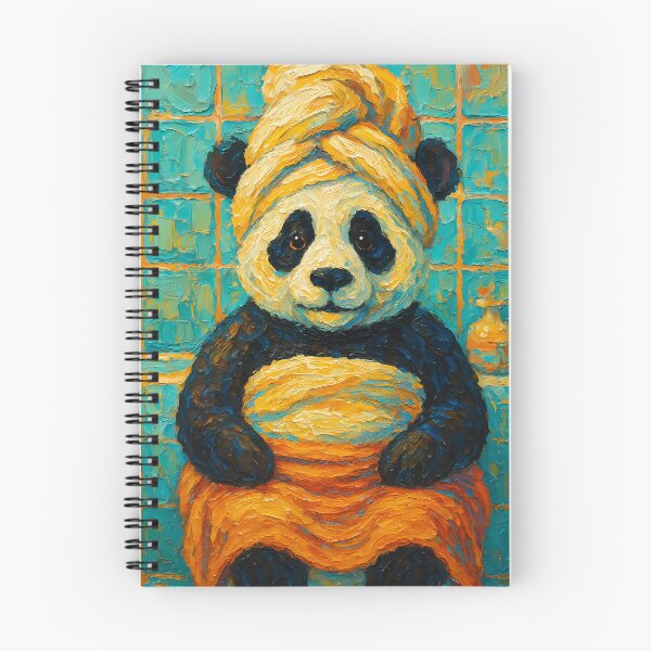 Item preview, Abstract Painting of Panda Spa Retreat | Whimsical Cute Panda Illustration | Colorful Modern Self-Care Animal Wall Art Print designed and sold by PaintedPixels01.