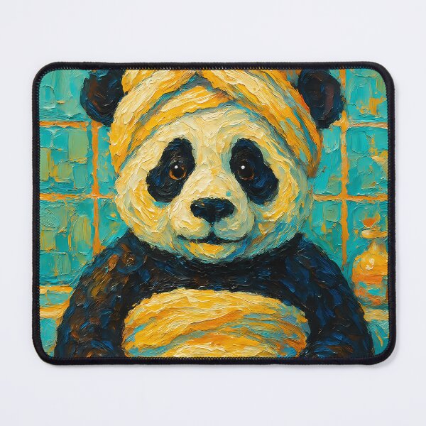 Item preview, Abstract Painting of Panda Spa Retreat | Whimsical Cute Panda Illustration | Colorful Modern Self-Care Animal Wall Art Print designed and sold by PaintedPixels01.