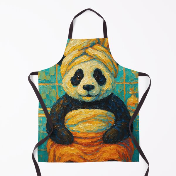 Item preview, Abstract Painting of Panda Spa Retreat | Whimsical Cute Panda Illustration | Colorful Modern Self-Care Animal Wall Art Print designed and sold by PaintedPixels01.