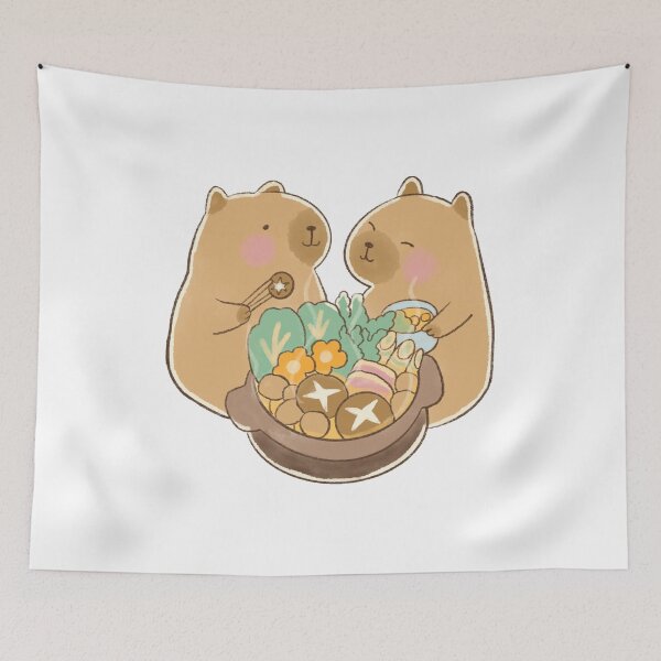 Item preview, Cute Capybaras Enjoying Hot Pot designed and sold by Echo_Design.