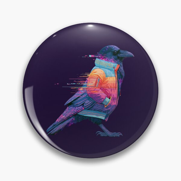 Item preview, Cyberpunk Neon Raven - Pastel Cosmic Goth Crow designed and sold by Artmugic.