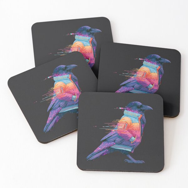 Item preview, Cyberpunk Neon Raven - Pastel Cosmic Goth Crow designed and sold by Artmugic.