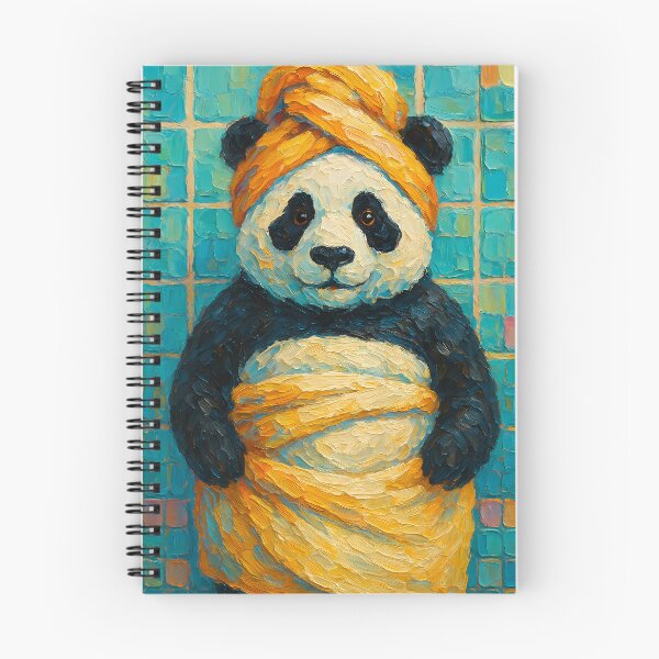 Item preview, Abstract Painting of Panda Spa Retreat | Whimsical Cute Panda Illustration | Colorful Modern Self-Care Animal Wall Art Print designed and sold by PaintedPixels01.