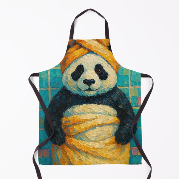 Item preview, Abstract Painting of Panda Spa Retreat | Whimsical Cute Panda Illustration | Colorful Modern Self-Care Animal Wall Art Print designed and sold by PaintedPixels01.
