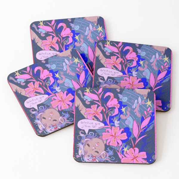 Item preview, Psychedelic Weirdcore Collage with Pink Lilies designed and sold by SilasWexford.