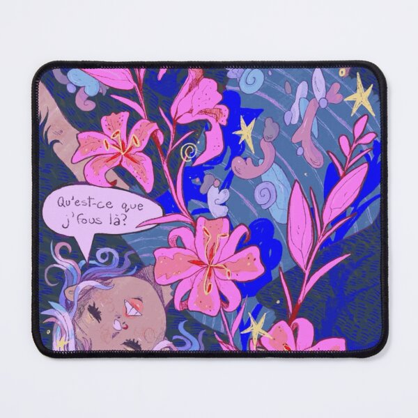 Item preview, Psychedelic Weirdcore Collage with Pink Lilies designed and sold by SilasWexford.