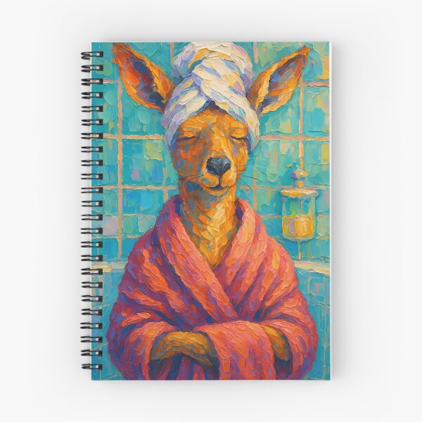 Item preview, Abstract Painting of Kangaroo Spa Day | Whimsical Cute Kangaroo Illustration | Colorful Modern Self-Care Animal Wall Art Print designed and sold by PaintedPixels01.