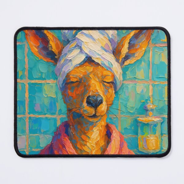 Item preview, Abstract Painting of Kangaroo Spa Day | Whimsical Cute Kangaroo Illustration | Colorful Modern Self-Care Animal Wall Art Print designed and sold by PaintedPixels01.