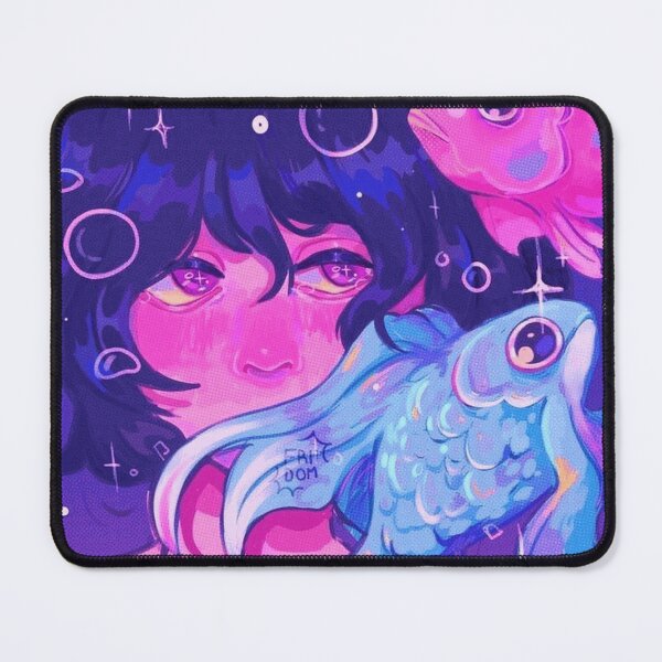 Item preview, Neon Pastel Anime Girl with Glowing Fish designed and sold by SilasWexford.
