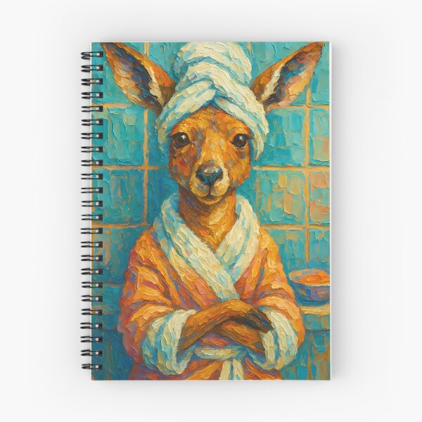 Item preview, Abstract Painting of Kangaroo Spa Day | Whimsical Cute Kangaroo Illustration | Colorful Modern Self-Care Animal Wall Art Print designed and sold by PaintedPixels01.
