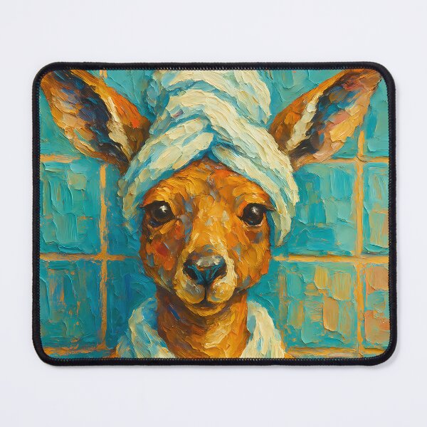 Item preview, Abstract Painting of Kangaroo Spa Day | Whimsical Cute Kangaroo Illustration | Colorful Modern Self-Care Animal Wall Art Print designed and sold by PaintedPixels01.