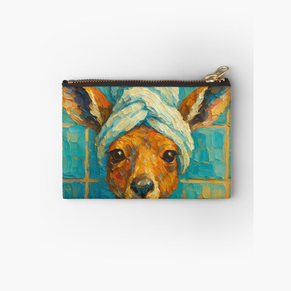 Item preview, Abstract Painting of Kangaroo Spa Day | Whimsical Cute Kangaroo Illustration | Colorful Modern Self-Care Animal Wall Art Print designed and sold by PaintedPixels01.