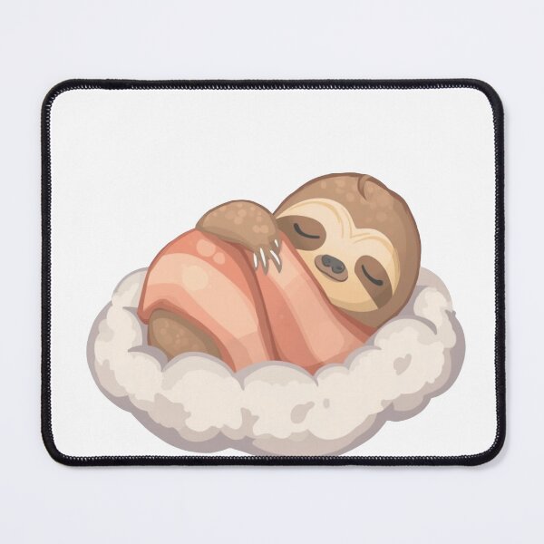 Item preview, Cute Sleeping Sloth Cozy Slumber on a Cloud Kawaii Art designed and sold by Ankushpc.