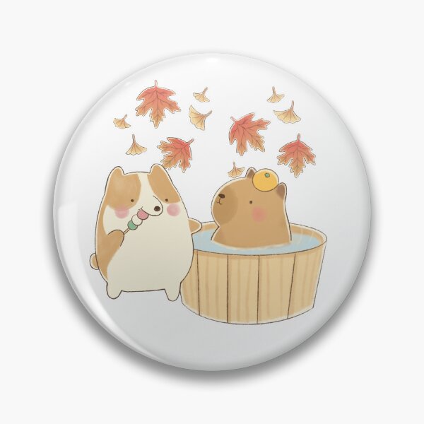 Item preview, Cute Capybara Onsen Autumn Sticker designed and sold by Echo_Design.
