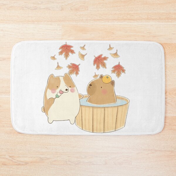 Item preview, Cute Capybara Onsen Autumn Sticker designed and sold by Echo_Design.