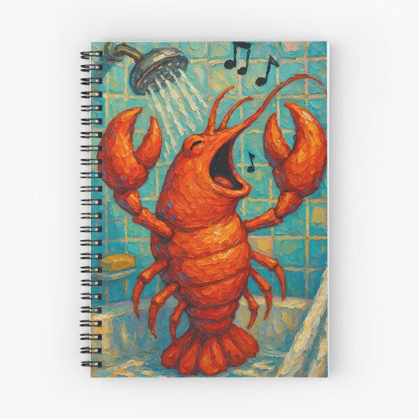 Item preview, Abstract Painting of Singing Lobster Serenade | Whimsical Coastal Lobster Illustration | Colorful Modern Ocean Animal Wall Art Print designed and sold by PaintedPixels01.