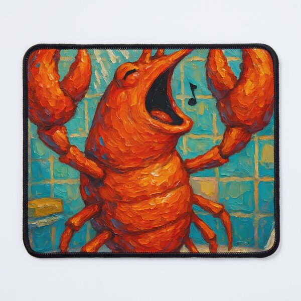 Item preview, Abstract Painting of Singing Lobster Serenade | Whimsical Coastal Lobster Illustration | Colorful Modern Ocean Animal Wall Art Print designed and sold by PaintedPixels01.