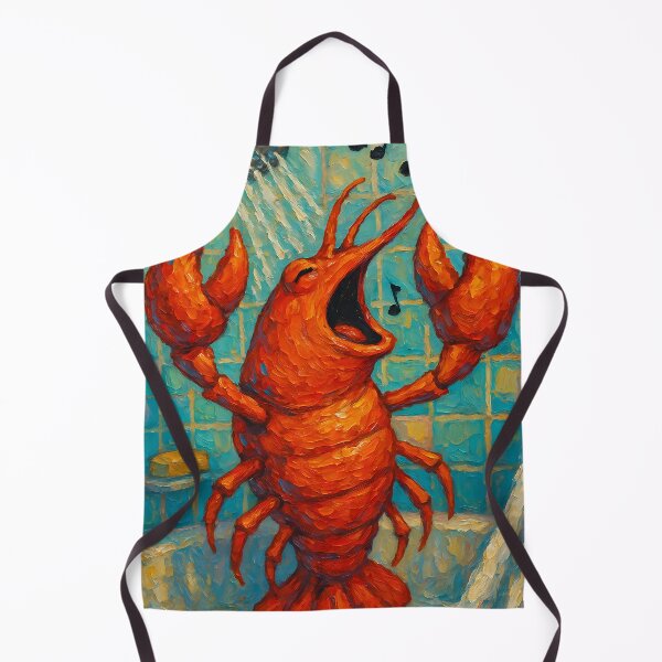 Item preview, Abstract Painting of Singing Lobster Serenade | Whimsical Coastal Lobster Illustration | Colorful Modern Ocean Animal Wall Art Print designed and sold by PaintedPixels01.
