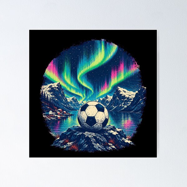 Item preview, Norway Soccer Northern Lights Fjord designed and sold by JasKei-Designs.