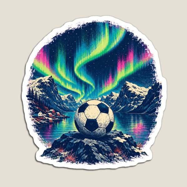 Item preview, Norway Soccer Northern Lights Fjord designed and sold by JasKei-Designs.