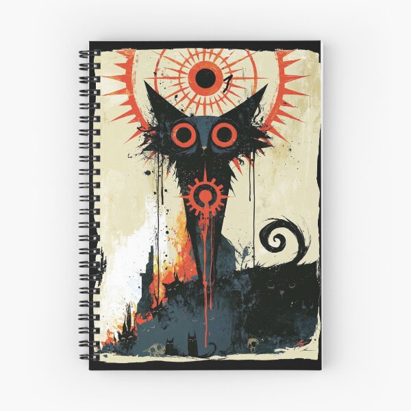 Item preview, The Old Rites: Gaunt Cat Spirit with Orange-Ringed Eyes Folk Horror Art designed and sold by The Wild Kingdom.