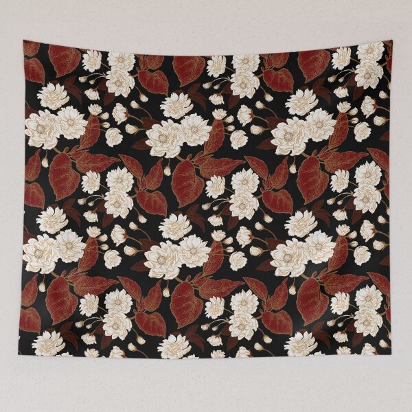 Item preview, Black Red Gold chinoiserie seamless pattern designed and sold by SugarCore.
