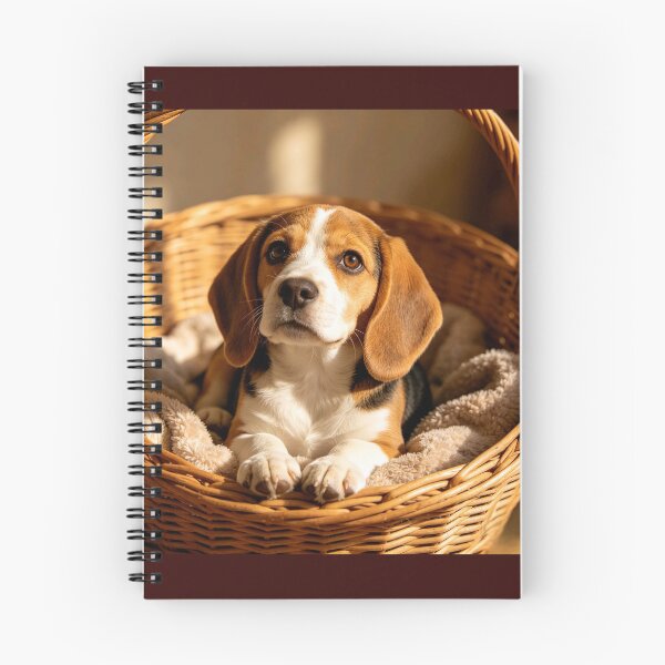 Item preview, puppy in a basket designed and sold by mixoubraw.