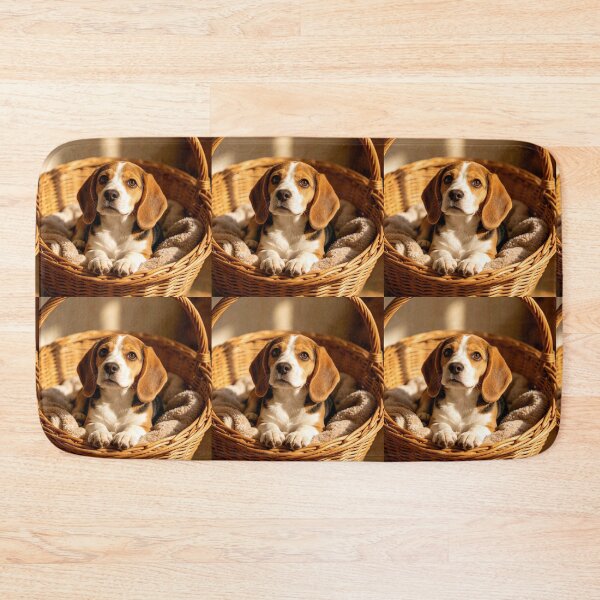 Item preview, puppy in a basket designed and sold by mixoubraw.