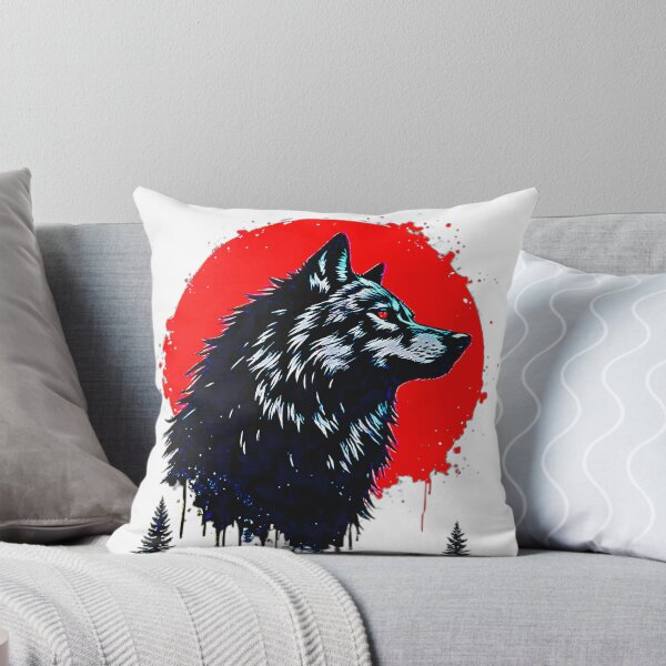 Item preview, Dark Wolf Spirit Red Moon Forest Silhouette designed and sold by Neer arts.