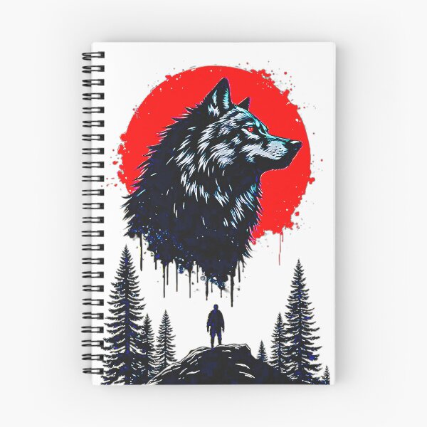 Item preview, Dark Wolf Spirit Red Moon Forest Silhouette designed and sold by Neer arts.
