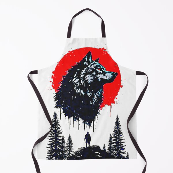 Item preview, Dark Wolf Spirit Red Moon Forest Silhouette designed and sold by Neer arts.