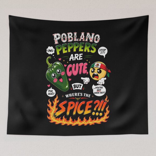 Item preview, Poblano Peppers Are Cute (Black Shirt Edition) designed and sold by Jessie Slamwhorella.