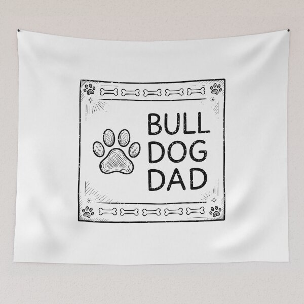 Item preview, Bull Dog Dad Paw Print Sketch Design designed and sold by SoyLamderma.