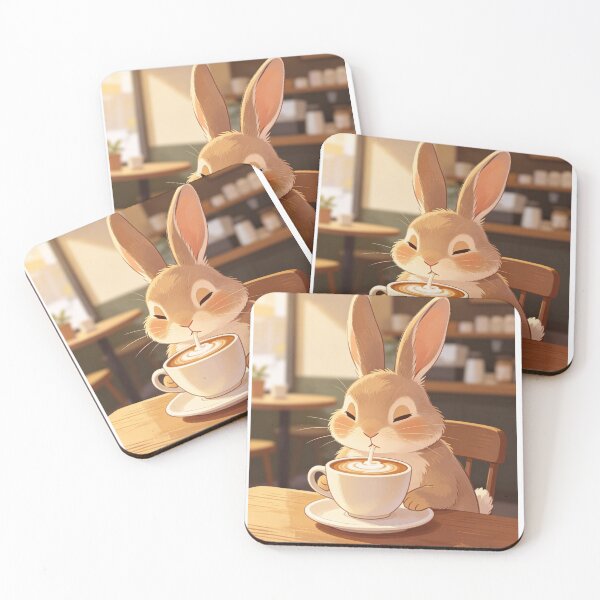 Item preview, Rabbit enjoying an afternoon coffee designed and sold by mixoubraw.